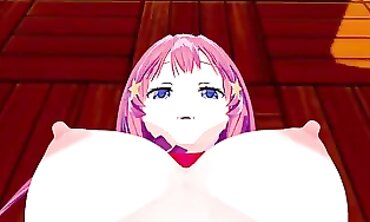 Itsuki Nakano 3D Hentai: Big Tits Blowjob & Creampie