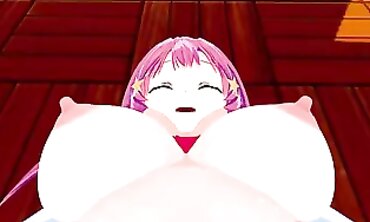 Itsuki Nakano 3D Hentai: Big Tits Blowjob & Creampie