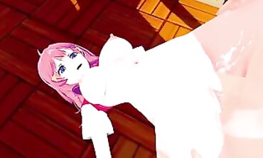 Itsuki Nakano 3D Hentai: Big Tits Blowjob & Creampie
