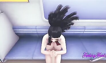 Momo Yaoyorozu Cosplay Creampie Train Adventure