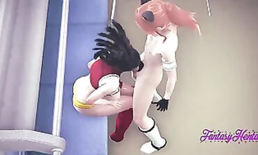 Momo Yaoyorozu Cosplay Creampie Train Adventure
