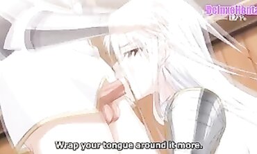 Uncensored Anime Blonde Knight in Stockings Gets Creampie