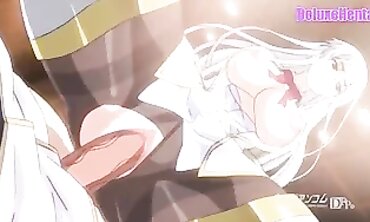 Uncensored Anime Blonde Knight in Stockings Gets Creampie