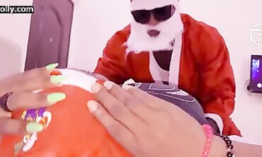 Ebony Amateur Gets Scorching Christmas Surprise