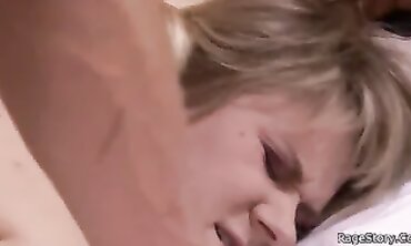 Rough Hardcore Blowjob with Bound Blonde Girlfriend