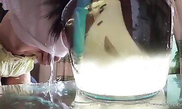 Skinny Brunette Amateur PEE Diving
