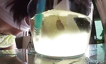 Skinny Brunette Amateur PEE Diving