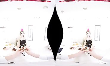Virtual Reality - Birthday Party Surprise with Hot Blonde Teen Fucks Her Boyfriend
