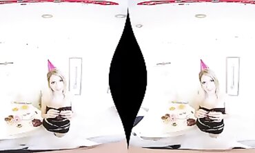 Virtual Reality - Birthday Party Surprise with Hot Blonde Teen Fucks Her Boyfriend