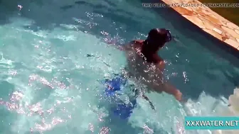 Dark-Haired Candy Shows Off Big Tits Underwater