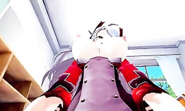 Prinz Eugen Azur Lane 3D Hentai: Busty Blowjob & Creampie