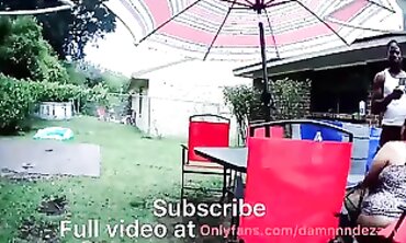 Drone Captures Plus-Size Dezzy Giving a BBC Blowjob