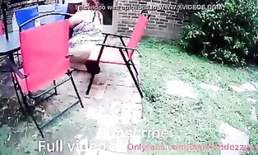 Drone Captures Plus-Size Dezzy Giving a BBC Blowjob