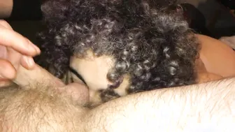 Enslaved 19-Year-Old BBW Gives Blowjob, Rimming & Testicle Munch
