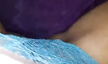 Hot MILF Teases in Lingerie - Sexy Brunette Mom Fingers Hairy Pussy Before Bedtime