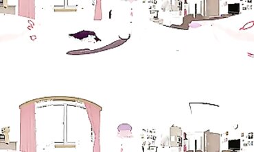 VR 360 4K: Lulu Suzuhara Nijisanji Vtuber Gets a Handjob and Doggy Style