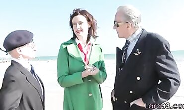Stylish British Cougar Threesome with Older Men