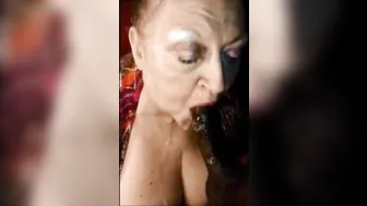 Ebony Granny Nancy Gets Deep Throated And Pounded