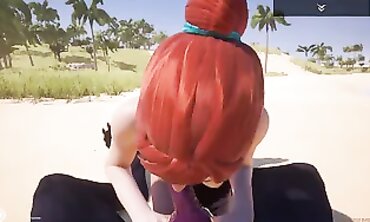 POV: Nasty Redhead Serenia Gets Wild Anal and Blowjob Action