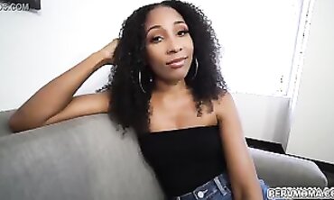 Ebony MILF Olivia Jayy Gives Stepson a Grubby Blowjob
