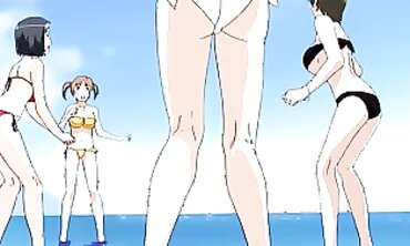 Uncensored Anime Beach Hookup: Sultry Group Sex with Big Tits