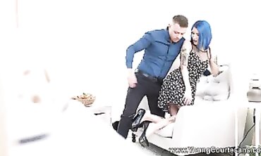 Blue-Haired Keoki Star Gets Pounded