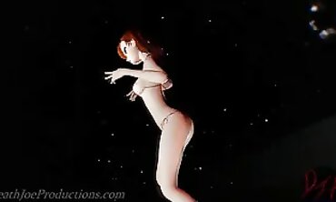 MMD 4K: Misaka Mikoto in Swimsuit and Stockings