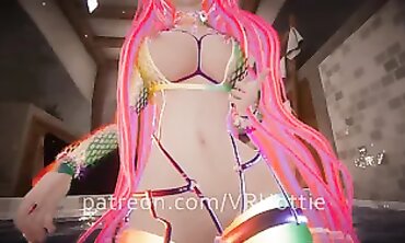 POV: VRHottie's Pierced Nipple Lap Dance by the Pool