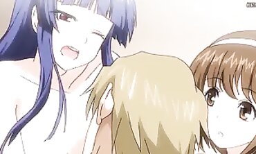 Uncensored Hentai: 1 Guy Gangbanged by 4 Older Women