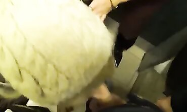 POV Threesome: Fast Head with Two Horny Blondes Outside