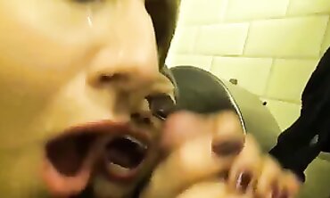 POV Threesome: Fast Head with Two Horny Blondes Outside