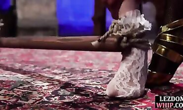 Ebony Domina Demands Oral From Asian Slave