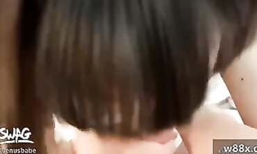 Two Asian Femmes Give Me A Deep Throat Blowjob