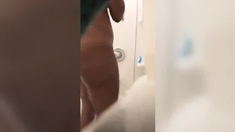 Black Babe With Massive Booty Showers Off