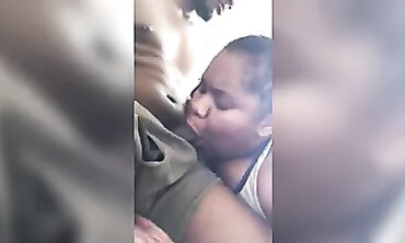Gina Bunny Sucks Daddy's Salami Through His Pants