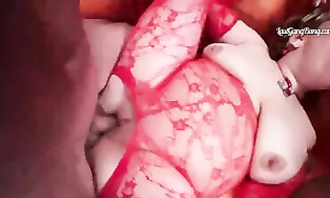 Bombshell Mature Redhead Gangbang Blowjob