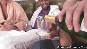 Hot Grandma Interracial Threesome