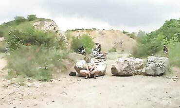 Hot Czech College Student Gets Fingering in a Stone Quarry