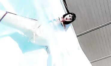 French Brunette Gets Off with Aquatic Anal Fingering