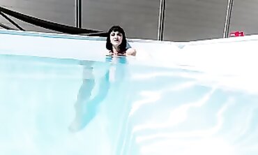 French Brunette Gets Off with Aquatic Anal Fingering
