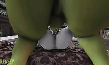 Shrek Pulverizes Elsa and Anna in a Frozen Threesome