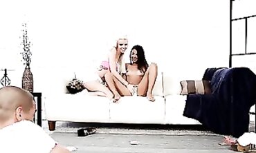 Halle Von and Lindsey Woods Play Strip Poker with Xander Corvus