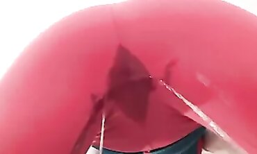 SpicyIren Facesits and Pisses in Tight Red Leggings