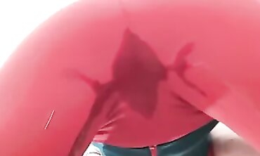 SpicyIren Facesits and Pisses in Tight Red Leggings