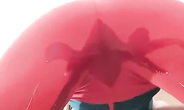 SpicyIren Facesits and Pisses in Tight Red Leggings