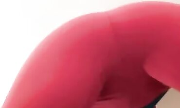 SpicyIren Facesits and Pisses in Tight Red Leggings