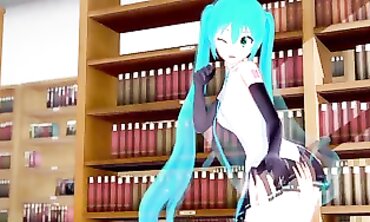 Miku Enjoys a Thick Cigar in College Cosplay Hentai