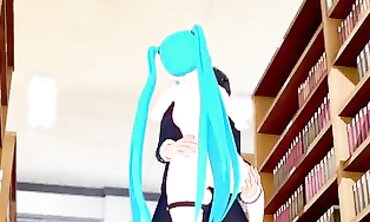 Miku Enjoys a Thick Cigar in College Cosplay Hentai