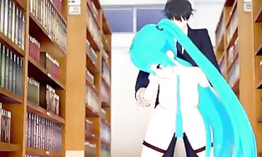 Miku Enjoys a Thick Cigar in College Cosplay Hentai