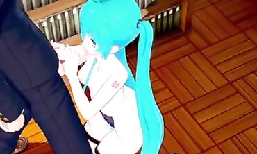 Miku Enjoys a Thick Cigar in College Cosplay Hentai